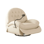 Smooth Synthetic Leather Recliner Chair with Massage Function - Customizable Color - Image 2