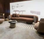 Suede L-Shaped Sectional Sofa with Low-Arm Design - Customizable Colors