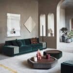 Eco-Friendly Leather Convertible Sofa with Storage Compartments - Green