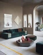 Eco-Friendly Leather Convertible Sofa with Storage Compartments - Green