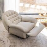 Upholstered Recliner Chair with Rotating Feature and Massage - Modern Design - Image 2