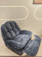 Fleece Fabric L-Shaped Recliner Chair with Revolving Feature - Customized Color - Image 2