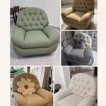 Upholstered Recliner Chair with Rotating Feature and Massage - Modern Design - Image 4