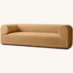 Luxury Boucle Fabric Two-Seater Sofa with Rounded Arms - Customizable Color - Image 3