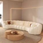 Premium Leather Curved Modular Sofa Set with Elegant Flowing Design - Customizable Colors - Image 3