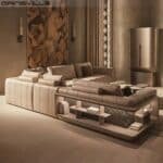 Leather L-Shape Sectional Sofa with Customizable Legs - Luxury Cream - Image 2