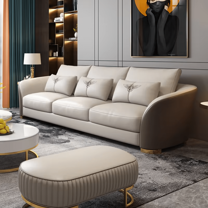 main_imageH54b9a28a40b444f99ed400b37f05291do PU Leather Rectangular Sofa with Button Tufting - Three-Seater - Black - Image 1