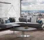 Curved Fabric Sectional Sofa with Customizable Design - Multi-Color - Image 3