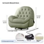 Upholstered Recliner Chair with Rotating Feature and Massage - Modern Design - Image 3