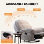 Cotton Foldable Reclining Sofa Chair with Convertible Design - Light Gray - Image 4