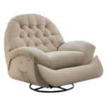 Upholstered Recliner Chair with Rotating Feature and Massage - Modern Design - Image 5