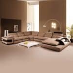 Real Leather U-Shaped Sectional Sofa with Adjustable Headrests - Customizable Colors - Image 2