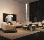 Curved Fabric Sectional Sofa with Customizable Design - Multi-Color - Image 6