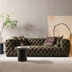 Premium Fabric Low-Profile In-Line Sofa with Customizable Colors - Minimalist Style