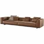 Premium Cowhide L-Shaped Sectional Sofa with Embossing - Customizable Finish - Image 4