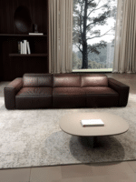 Authentic Leather Corner Sectional Sofa with Power Recliners and Massage System - Customizable Colors - Image 3