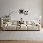 Chenille U-Shaped Modular Sofa with Removable Backrest - Customizable Colors - Image 2
