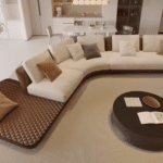 Top-Grain Leather Throne Chair and Ottoman Set with High Backrest - Customizable Colors