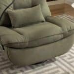 Cotton Foldable Reclining Sofa Chair with Convertible Design - Light Gray - Image 5