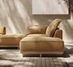 Soft Synthetic Leather Corner Sofa with Adjustable Backrest - Elegant Grey - Image 5