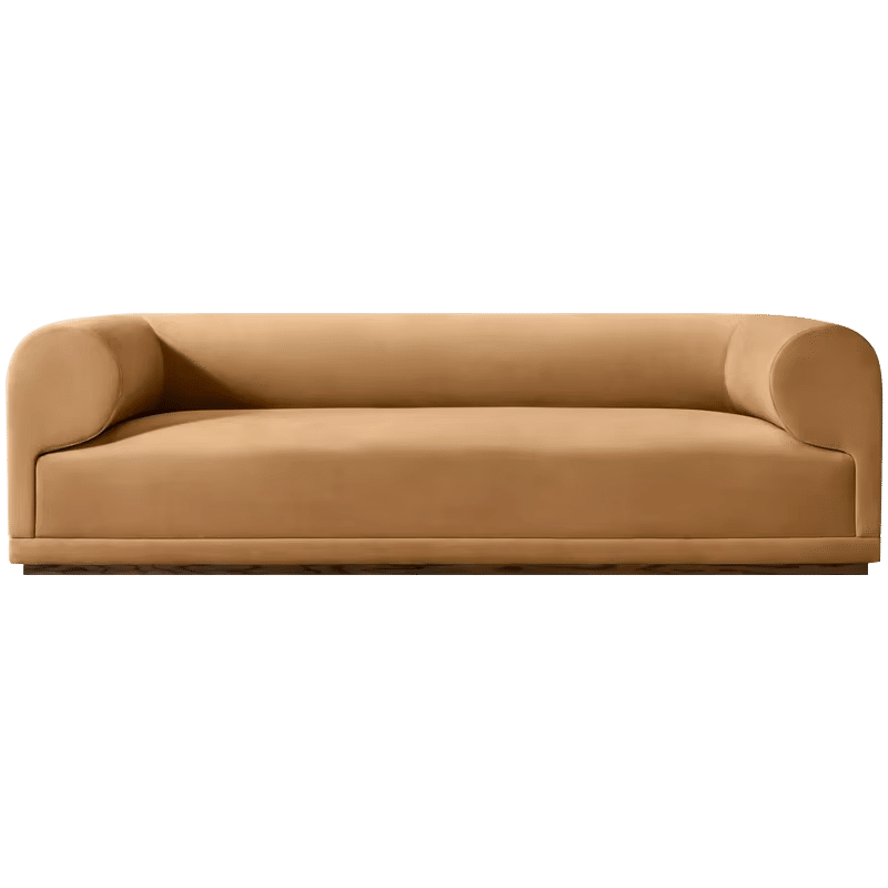 main_imageHa37b3542f9ef4245b258bbb026f6d9acP Luxury Boucle Fabric Two-Seater Sofa with Rounded Arms - Customizable Color - Image 1