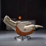 Genuine Leather Ergonomic Executive Office Chair with Massage Function - Black - Image 2