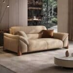 Frosted Velvet 2-Seater Sectional Sofa with Pillow Top Arms - Customizable Color Options - Image 2