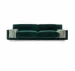 Eco-Friendly Leather Convertible Sofa with Storage Compartments - Green - Image 3