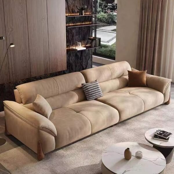 Frosted Velvet 2-Seater Sectional Sofa with Pillow Top Arms - Customizable Color Options