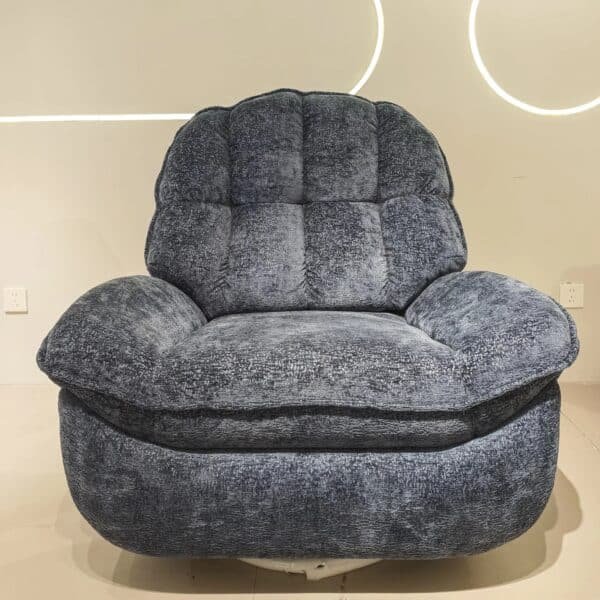 Fleece Fabric L-Shaped Recliner Chair with Revolving Feature - Customized Color