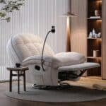 Cotton Foldable Reclining Sofa Chair with Convertible Design - Light Gray