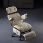 Genuine Leather Modern Executive Recliner Chair with Multi-Function Massage - Black - Image 4