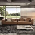 Premium Cowhide L-Shaped Sectional Sofa with Embossing - Customizable Finish