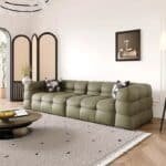 Premium Black Cowhide Leather Modular Sofa with Adjustable Design - Minimalist Style - Image 2