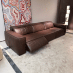 Authentic Leather Corner Sectional Sofa with Power Recliners and Massage System - Customizable Colors - Image 6