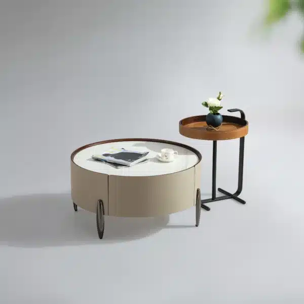 Ultimate Snow White Leather Coffee Table – Elegant, Durable & Modern Living Room Centerpiece