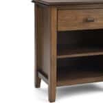 Rustic Natural Aged Brown Bedside Table with Open Storage - Image 6