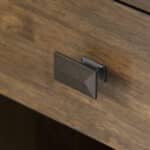 Rustic Natural Aged Brown Bedside Table with Open Storage - Image 2