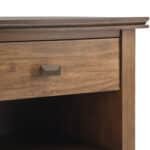 Rustic Natural Aged Brown Bedside Table with Open Storage - Image 5